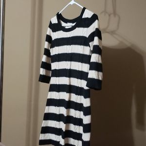 Cream and black long sweater